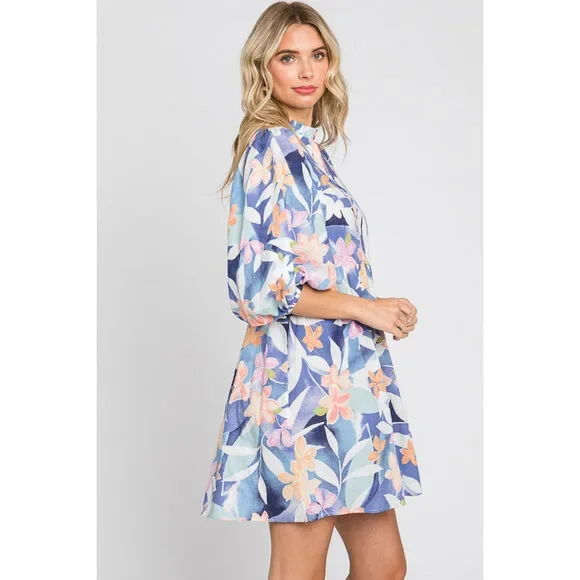 GeeGee Floral Print Mini Dress - Picture 3 of 5